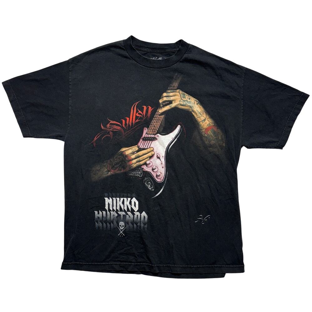Sullen Art T Shirt XL Black Nikko Hurtado Tattoo Artist Guitar Made in USA